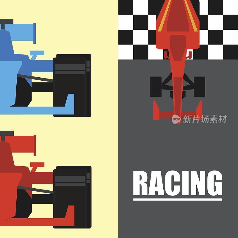 一级方程式/大奖赛赛车海报。矢量图